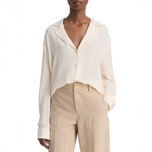 NWT Vince Silk Dolman Sleeve Shirt Ivory Women'sTop Blouse $395 - Size M (8-10)